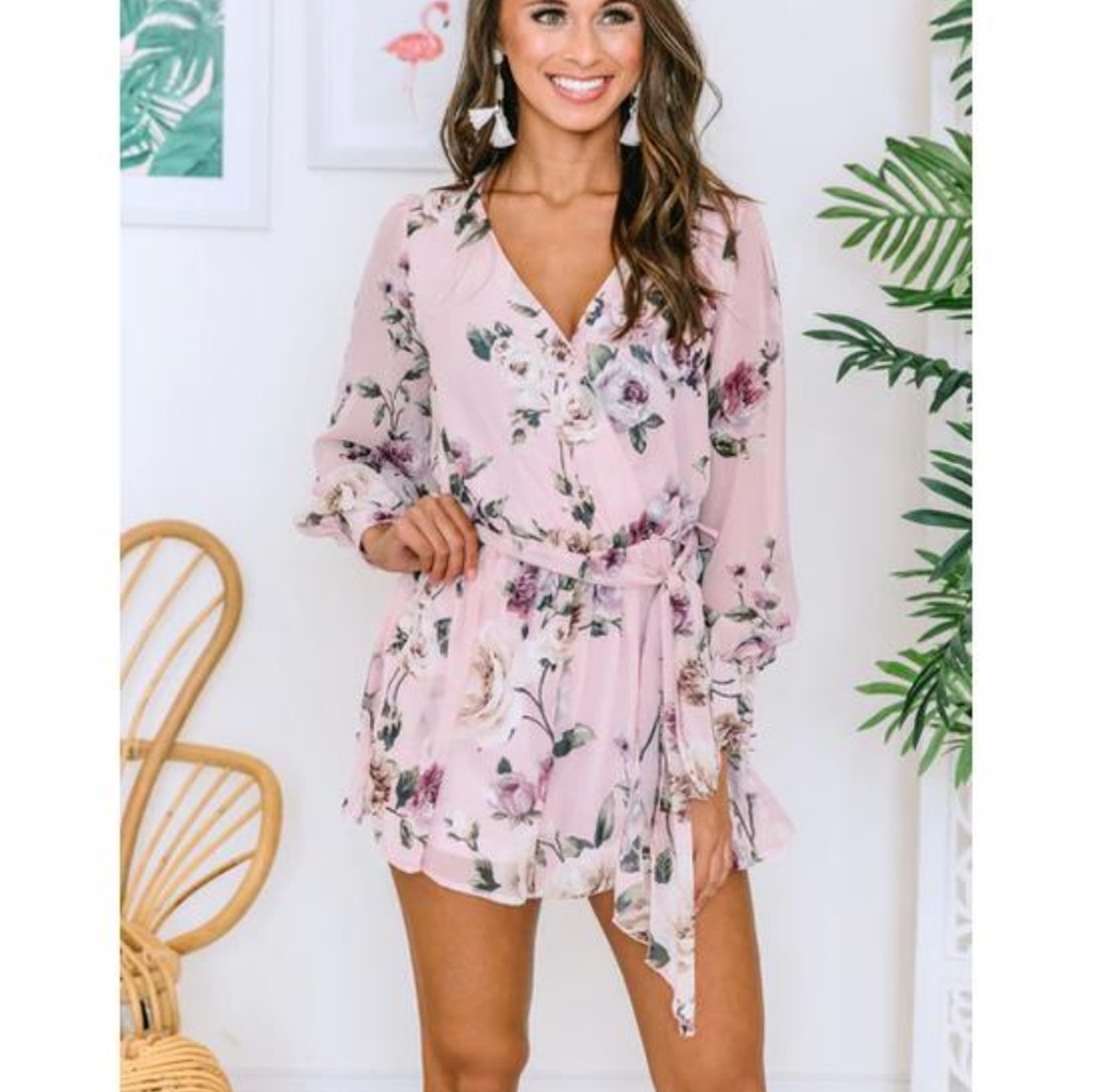 Romantic Pink Lily Romper
